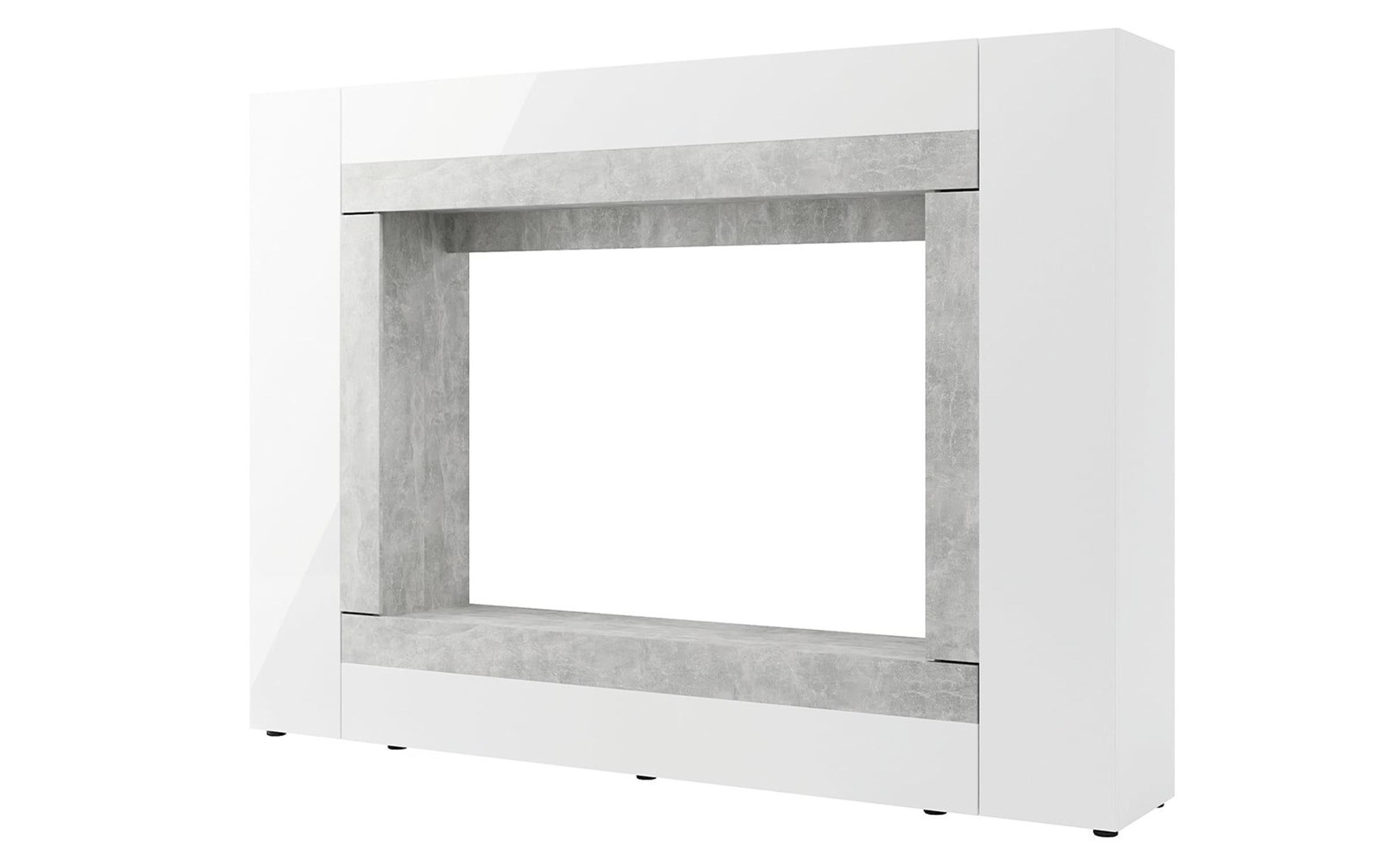 Σύνθεση Loris, λευκό γυαλιστερό  + beton  2